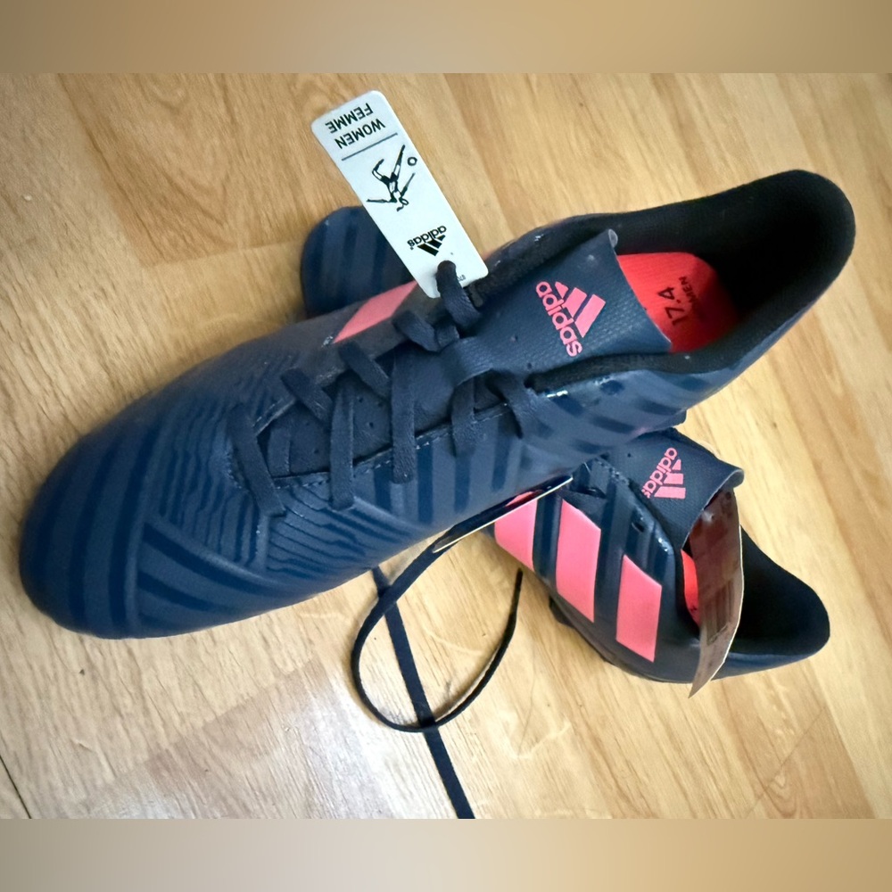 ***NWT*** Adidas Navy Blue & Pink Soccer Cleats